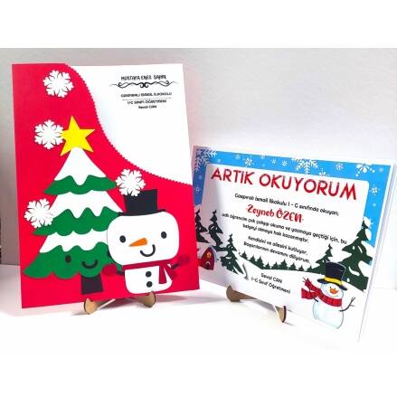 Karne Dosyası ve Belge Kış Temalı Set 25x35 cm - okulyolum