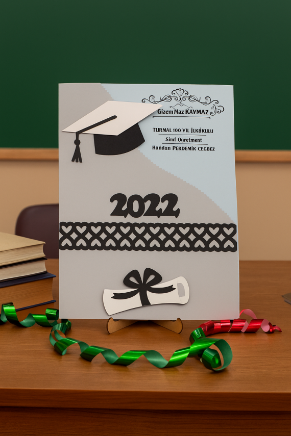 Karne Dosyası Mezuniyet Temalı Bordürlü 25x35 cm - okulyolum