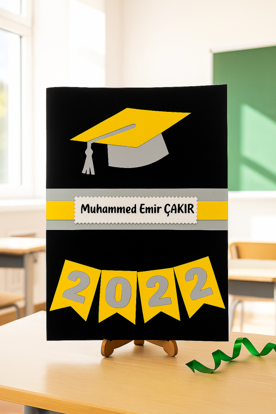  Karne Dosyası Mezuniyet Temalı Flamalı 25x35 cm - okulyolum