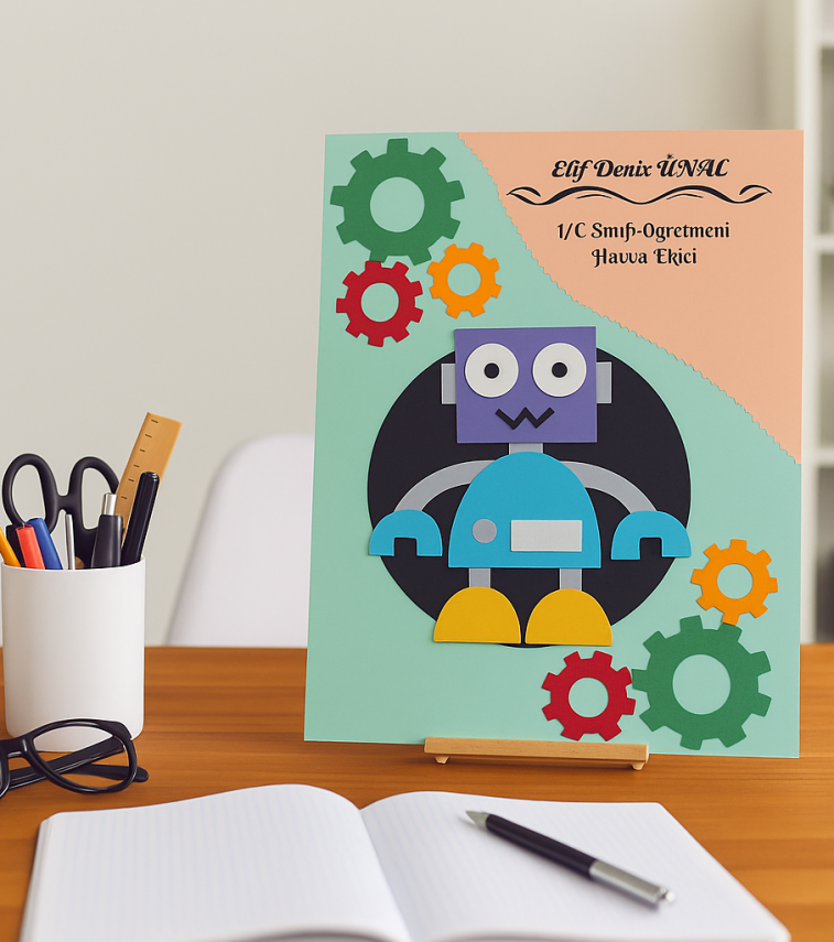 Karne Dosyası Robot Temalı 25x35 cm - okulyolum