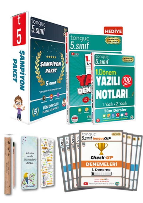 5. Sınıf Şampiyon Paketi + Check Up Deneme Seti - (1. Dönem Yazılı Seti Hediye) - 1
