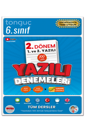 6. Sınıf Yazılı Denemeleri 2. Dönem 1 ve 2. Yazılı - Tonguç Yayınları