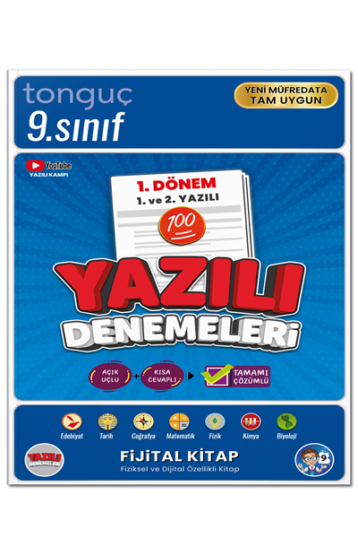 9. Sınıf Yazılı Denemeleri 1. Dönem 1 ve 2. Yazılı - Tonguç Yayınları