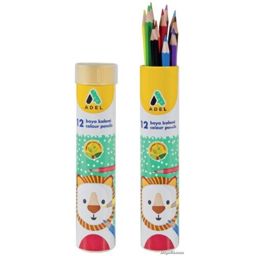 Adel Metal Tüp Boya Kalemi 12 Renk Tam Boy - Adel