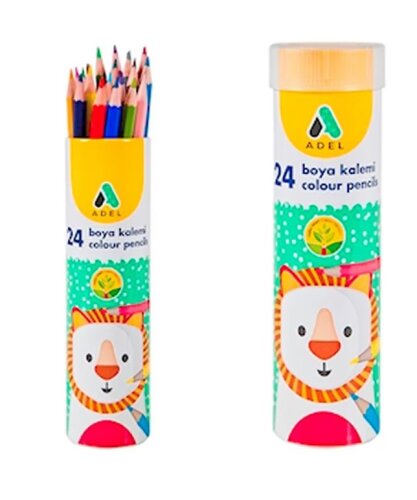 Adel Metal Tüp Boya Kalemi 24 Renk Tam Boy - Adel