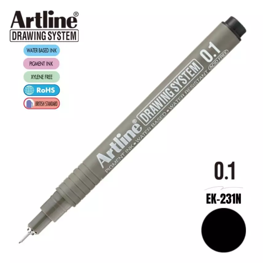 Artline Drawing System Teknik Çizim Kalemi 0.1 Siyah - 1