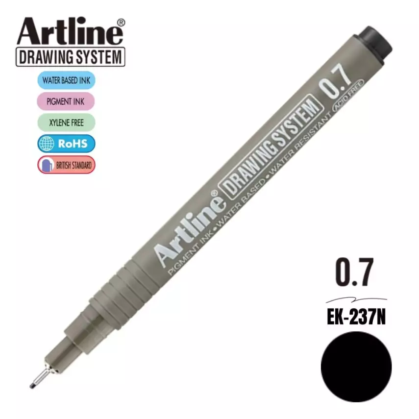 Artline Drawing System Teknik Çizim Kalemi 0.7 Siyah - 1