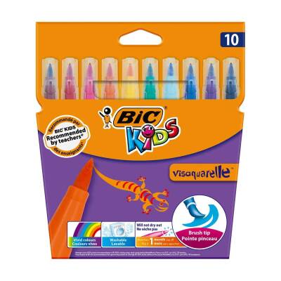 Bic Visa Fırça Uçlu Keçeli 10'lu Boya Kalemi - Bic