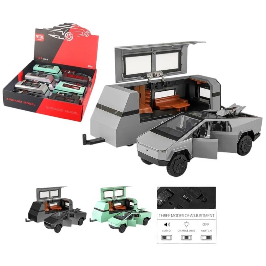 Çek Bırak Işıklı ve Sesli Cybertruck Model Karavan - Vardem