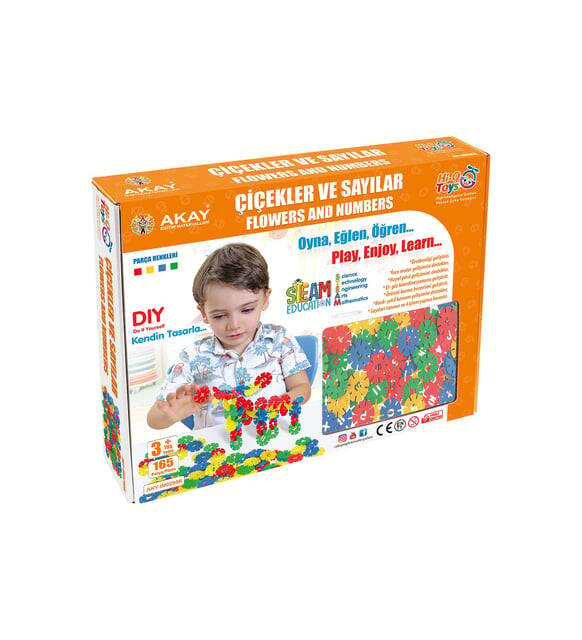 Çiçekler Ve Sayılar Yapı Blokları - 165 Parça - Akay