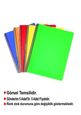 5 Adet Flex A4 Pp Kapak Spiralli Defter 80 Yp Çizgili - Okulyolum