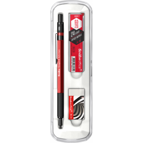 Graph-X 3'lü Set Mekanik Kurşun Kalem 0.5 mm Kırmızı - Scrikss
