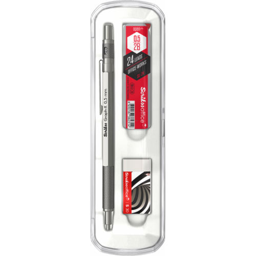 Graph-X 3'lü Set Mekanik Kurşun Kalem 0.5 mm Kurşun Gri - Scrikss