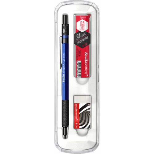 Graph-X 3'lü Set Mekanik Kurşun Kalem 0.5 mm Mavi - Scrikss