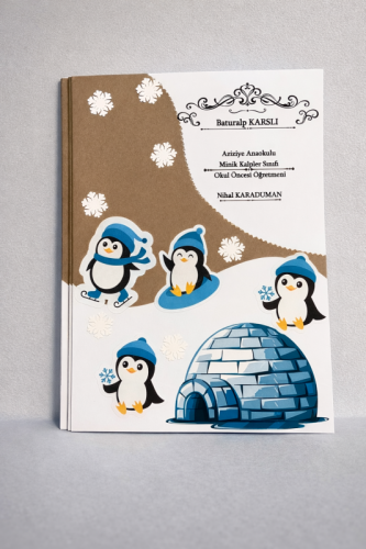 Karne Dosyası Sevimli Penguenler 25x35 cm - okulyolum