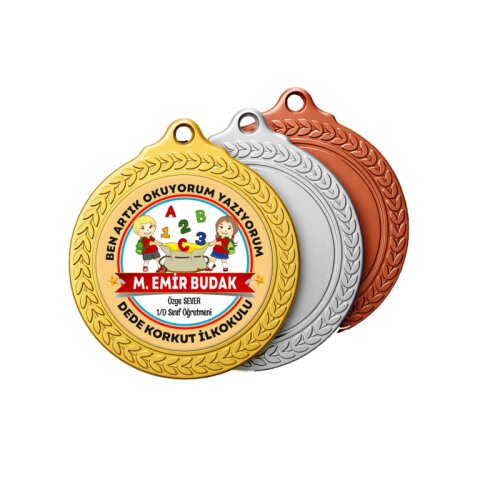 Kişiye Özel Ben Artık Okuyorum Madalyası - okulyolum