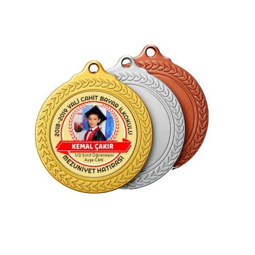 Kişiye Özel Fotoğraflı Mezuniyet Madalyası - okulyolum
