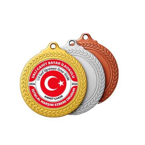 Kişiye Özel İstiklal Marşı Madalyası - okulyolum