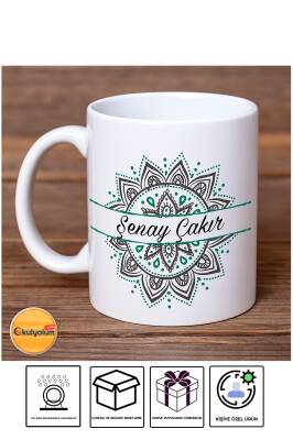 Kişiye Özel Mandala Kupa Bardak Baskı - Okulyolum