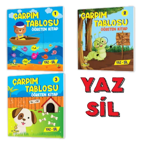 Mucit Karınca Çarpım Tablosu Öğreten Kitap Serisi YAZ-SİL - Yükselen Zeka Yayınları (1)