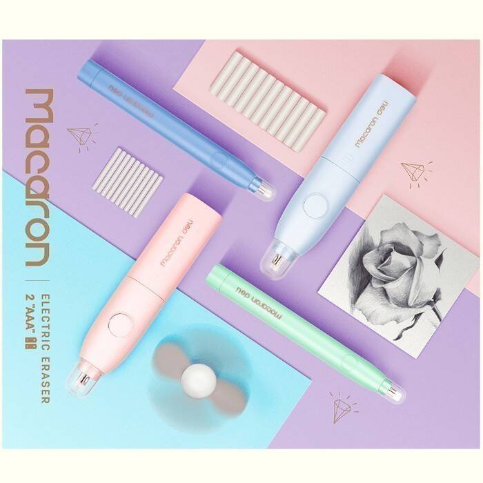 Otomatik Elektrikli Fanlı Kalem Silgisi Seti - 10 Adet Değiştirilebilir Yedekler Sanatsal Çizimler İçin - 5