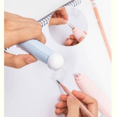 Otomatik Elektrikli Fanlı Kalem Silgisi Seti - 10 Adet Değiştirilebilir Yedekler Sanatsal Çizimler İçin - 3