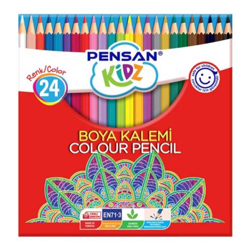 Pensan Kidz Kuru Boya 24 Renk Tam Boy - Pensan