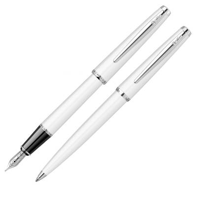 Scrikss 33 Dolma Kalem ve Tükenmez Kalem Lüks Kutuda Beyaz - 3