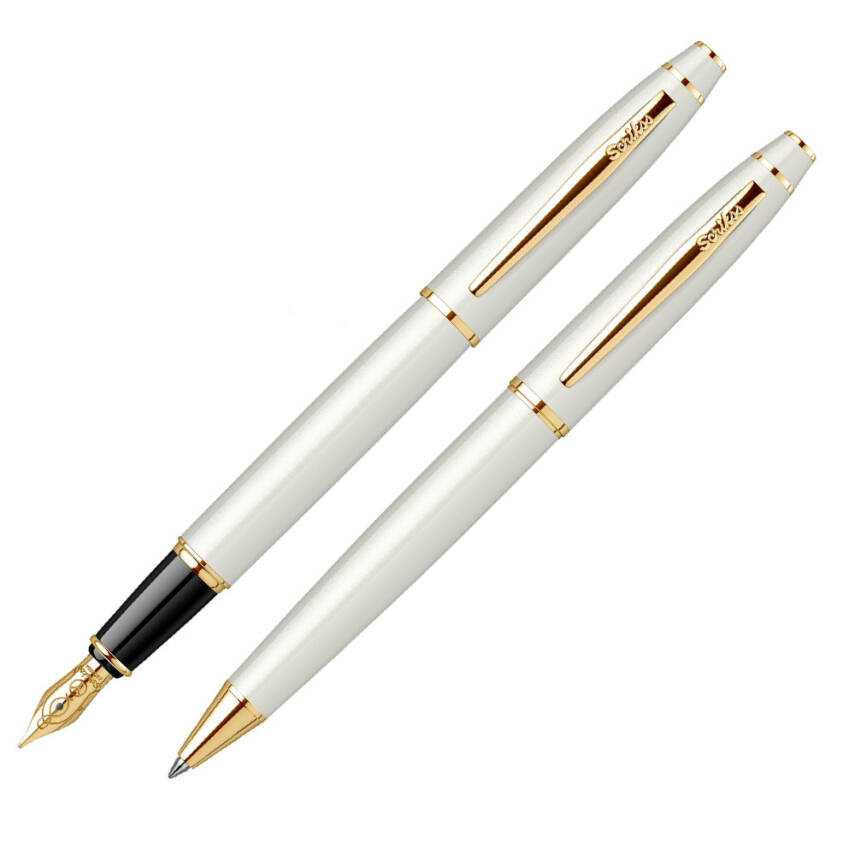 Scrikss 35 Dolma&Tükenmez Kalem Seti Beyaz Altın - Scrikss (1)