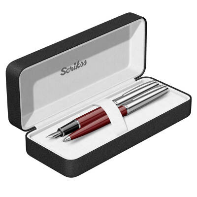 Scrikss 78 Dolma Kalem - Tükenmez Kalem Seti Bordo - 1