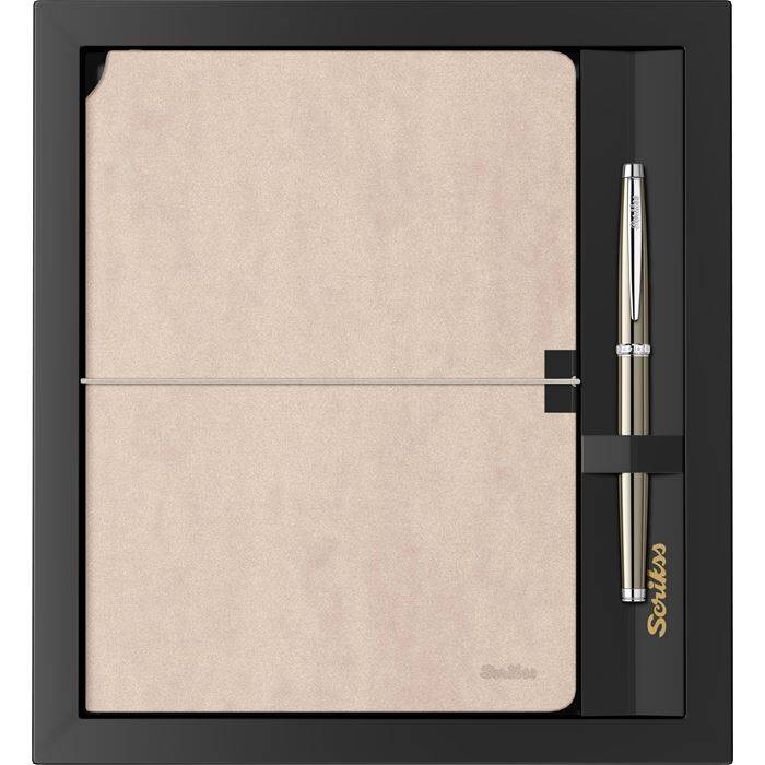 SD600-12 Verona Bej A5 Defter & 800 Roller Titanyum Krom - Scrikss