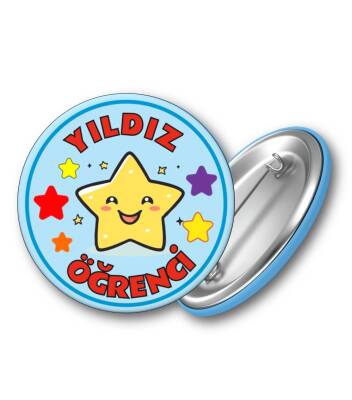 Yıldız Öğrenci Temalı İğneli Başarı Rozeti - Okulyolum